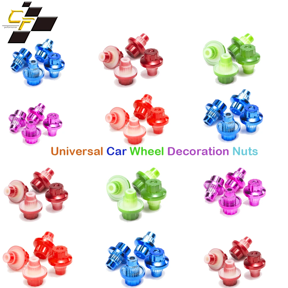100pcs 14mm Universal Car Wheel Rivets Nuts For Rim Cap Lip Screw Bolt