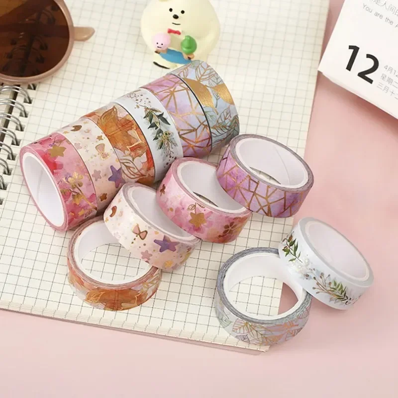 1set 6Rolls Washi Tape Set School Supplies Decorative Adhesive Tape 5m Gold Foil Washitape Journaling Stationery Masking adhesive tape washi tape adhesive tapes decorative tape decoration tape
