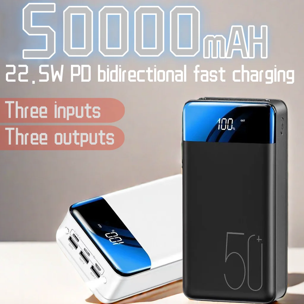 

Universal fast charging of various mobile phones with a large capacity of 50000mAh power bank, essential for outdoor play
