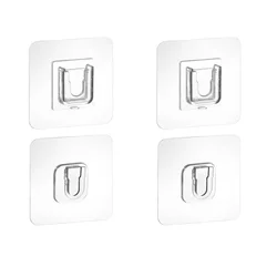 Transparent Waterproof Multi-Purpose Wall Hooks (2 Pairs)