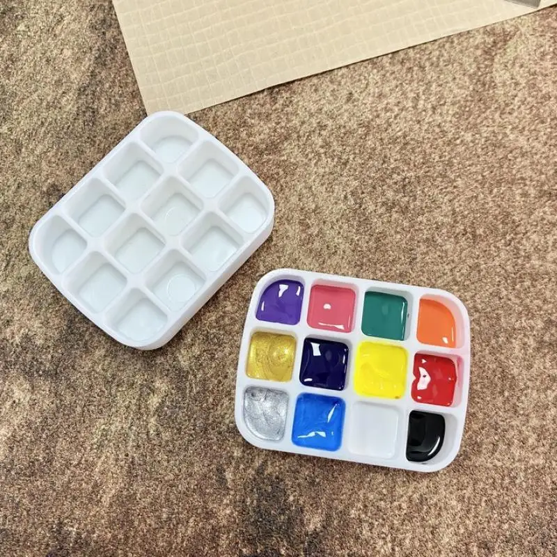 Children's Mini 6-grid Colors Box Portable Watercolor Palette Travel  Painting Sketch Moisturizing Box Paint Box Art Supplies