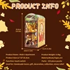 Cutebee Book Nook Kit 3D Wooden Puzzle Bookshelf Roombox Toy Mole's Apartment Miniature with Dustproof Cover LED Light Booknook 2
