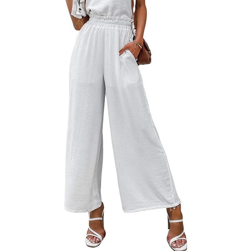 Women Pants Trousers Summer Fashion Thin Wide Leg Pants Loose High