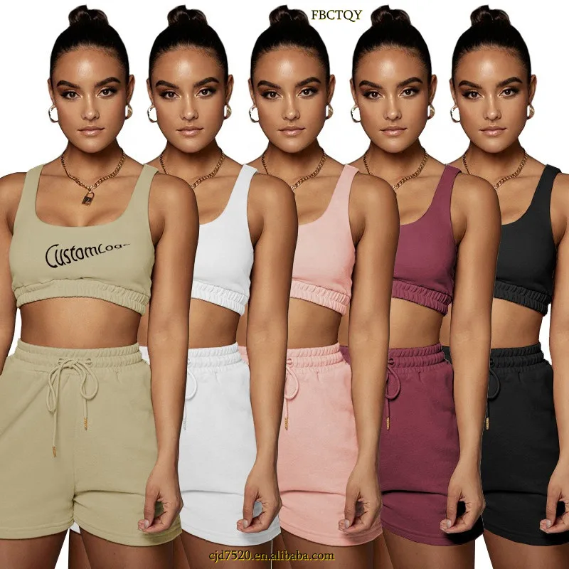 

N--K 2023 summer Sportswear Women Sets Clothing brands logo crop Tops and short pants Joggers Tracksuits 2 Pcs outfits for women