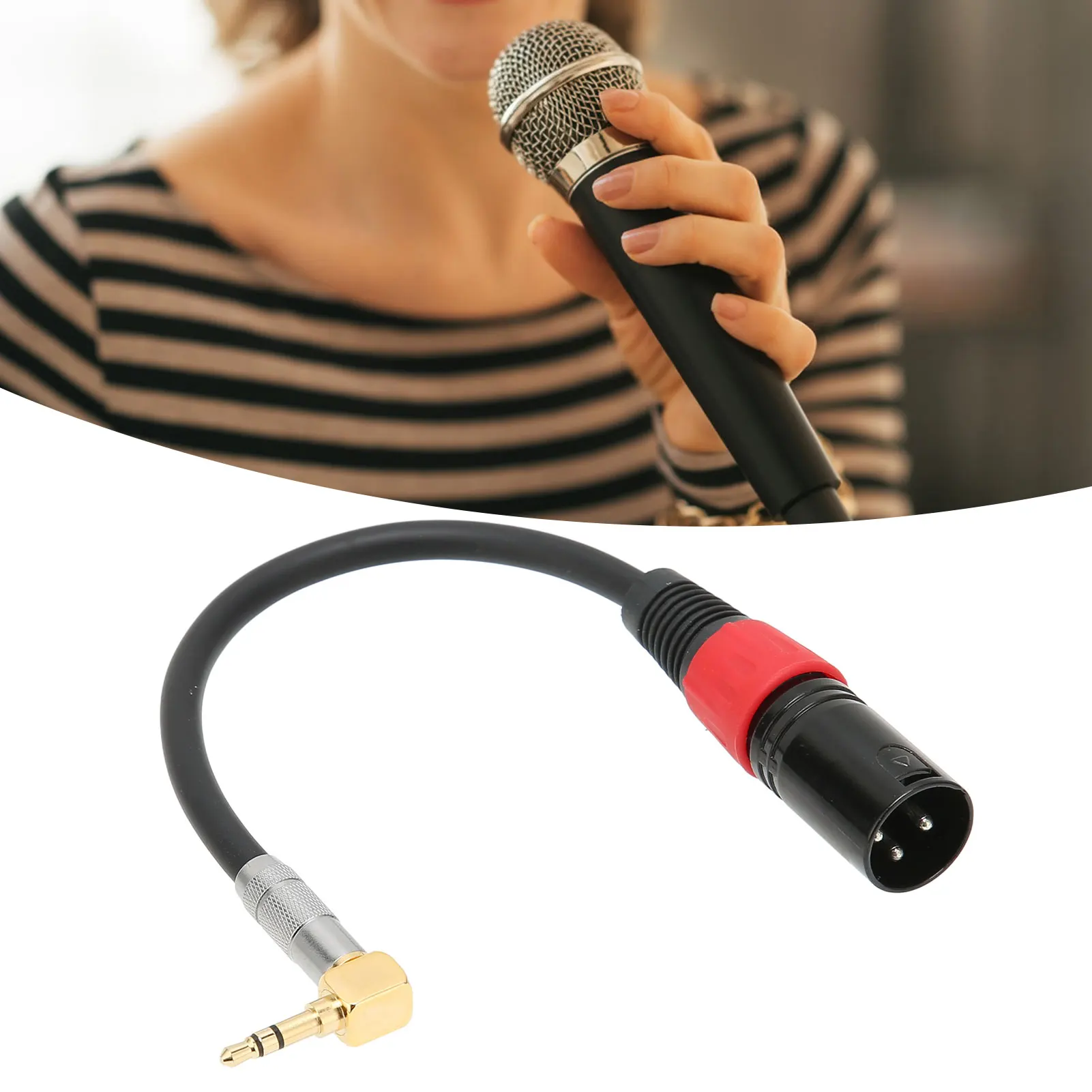 TRS Male to XLR Male Cable 90 Degree Stereo Microphone Auxiliary Wire for Computers MP3 DVD Auxiliary Wire for Computers