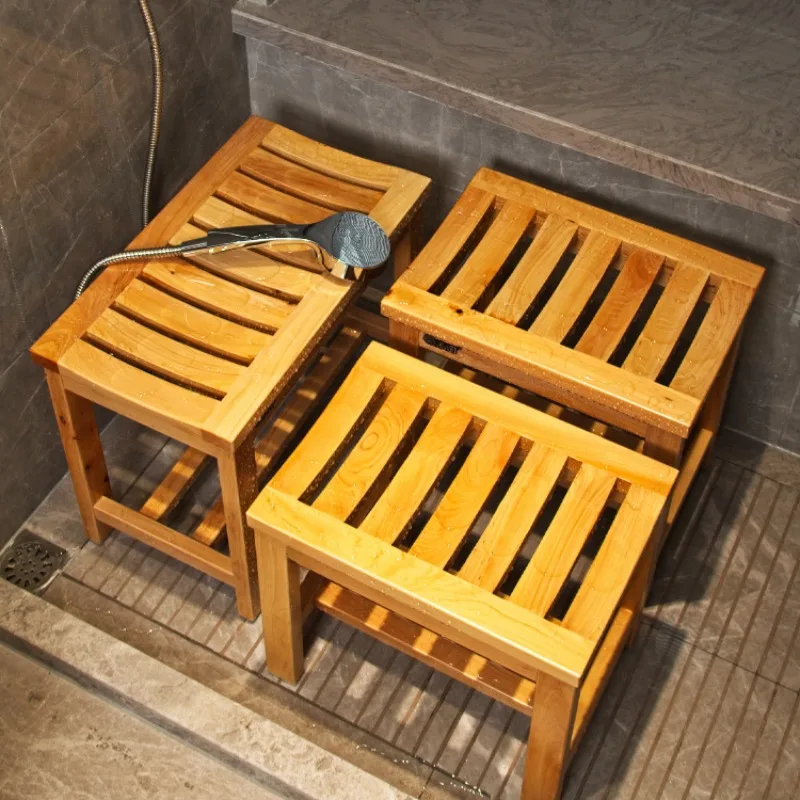 Wooden Shower Bathroom Chairs Senior Pregnant Auxiliary Bathroom Stools Modern Items Muebles Hogar Bathroom Furniture CM50YS