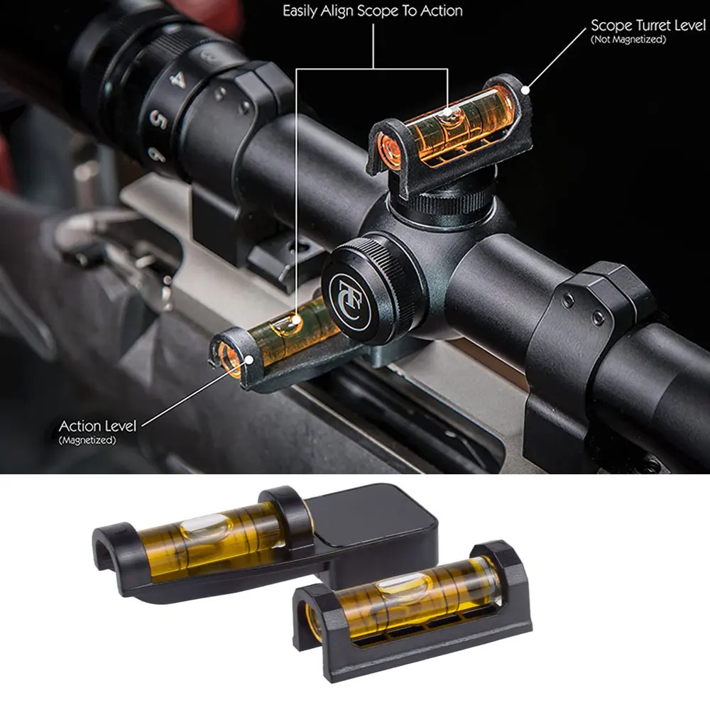 2 Pcs Gunsmith Level Scope Magnetic Bubble Crosshair Rifle Gun Reset Accuracy 