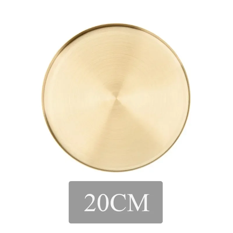 Kitchen Stainless Steel Storage Tray Decorative Trays Organizer Jewelry Display Plate Round Shape Gold Tray Kitchen Storage storage tray kitchen tray jewelry storage tray