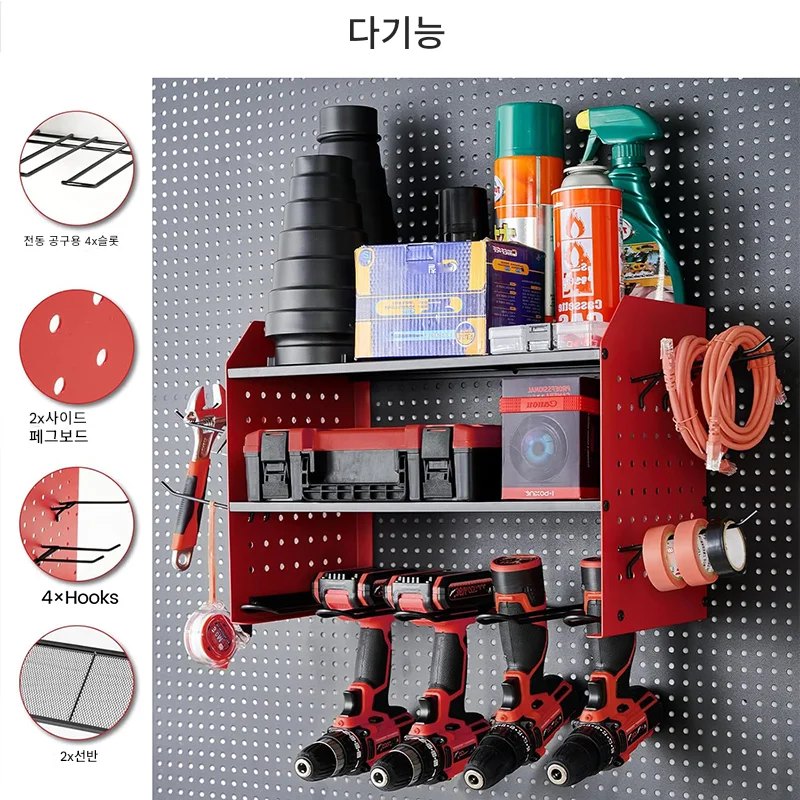 Tool Organizer Hand Power Tool Organizer Rack 3 Layers Floating Tool Shelf Cabinet Wall Electric Drill Holder Storage for Garage Workshop