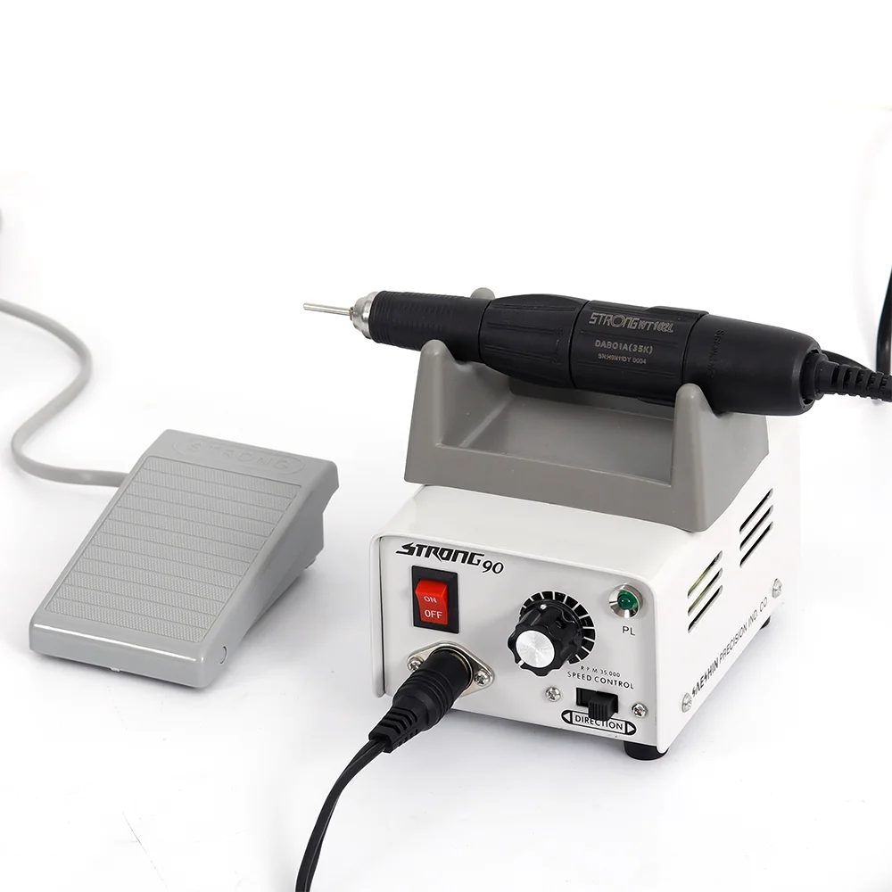 Wysokiej jakości mocna frezarka do paznokci 90+102L, polerka do laboratorium dentystycznego, elektryczny mikrosilnik, profesjonalne elektronarzędzia, ręczne źródło zasilania.