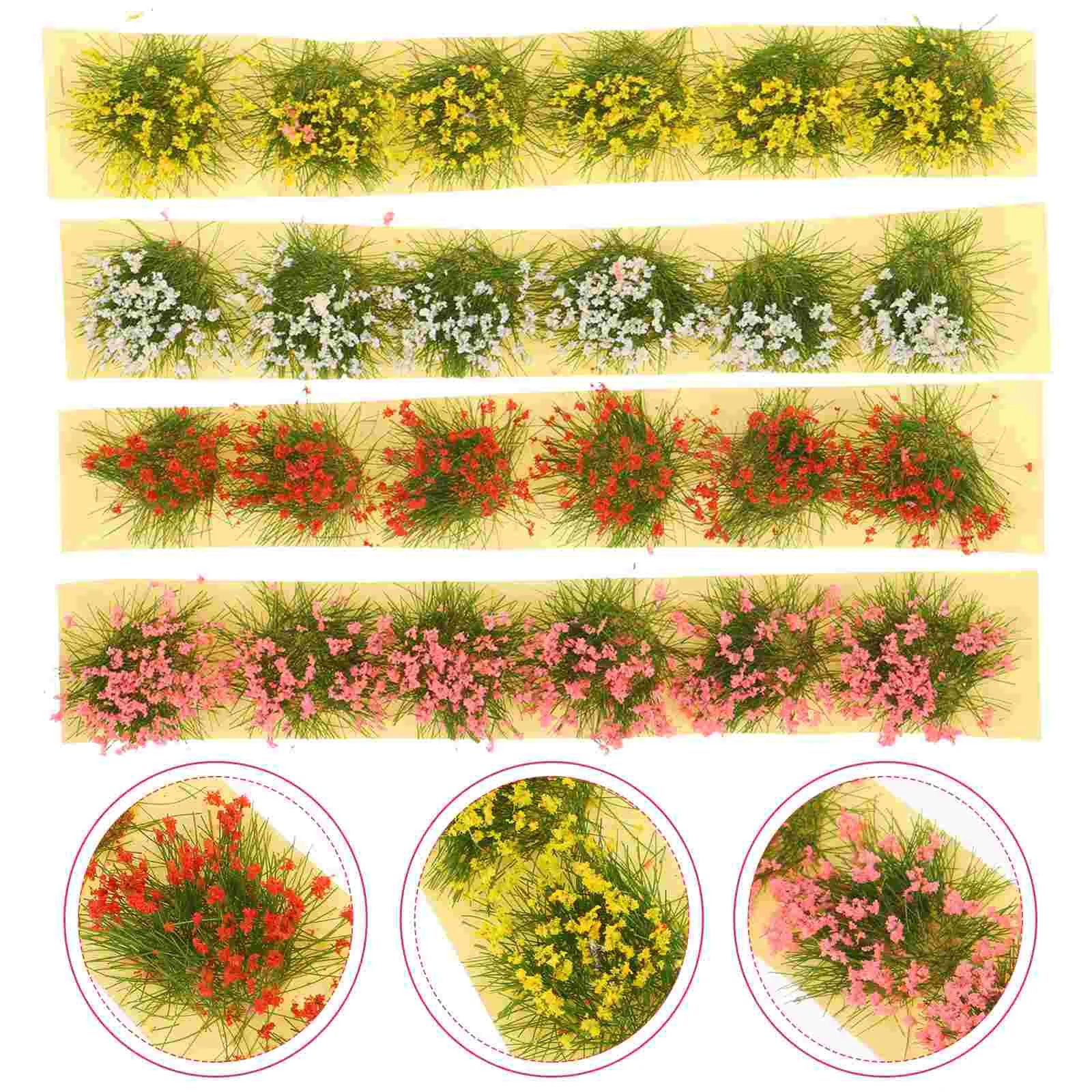 

4pcs DIY Static Flower Vegetation Mini Flower Cluster Self-adhesive Strips