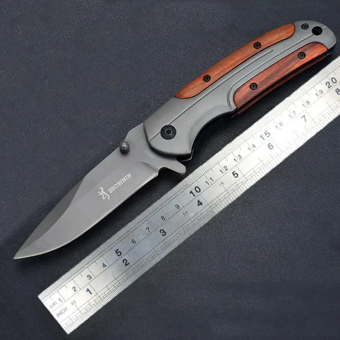 

Folding knife Blade Rosewood Handle Titanium Tactical knives Pocket Camping Tool fast open Hunting Knife Survival Knife