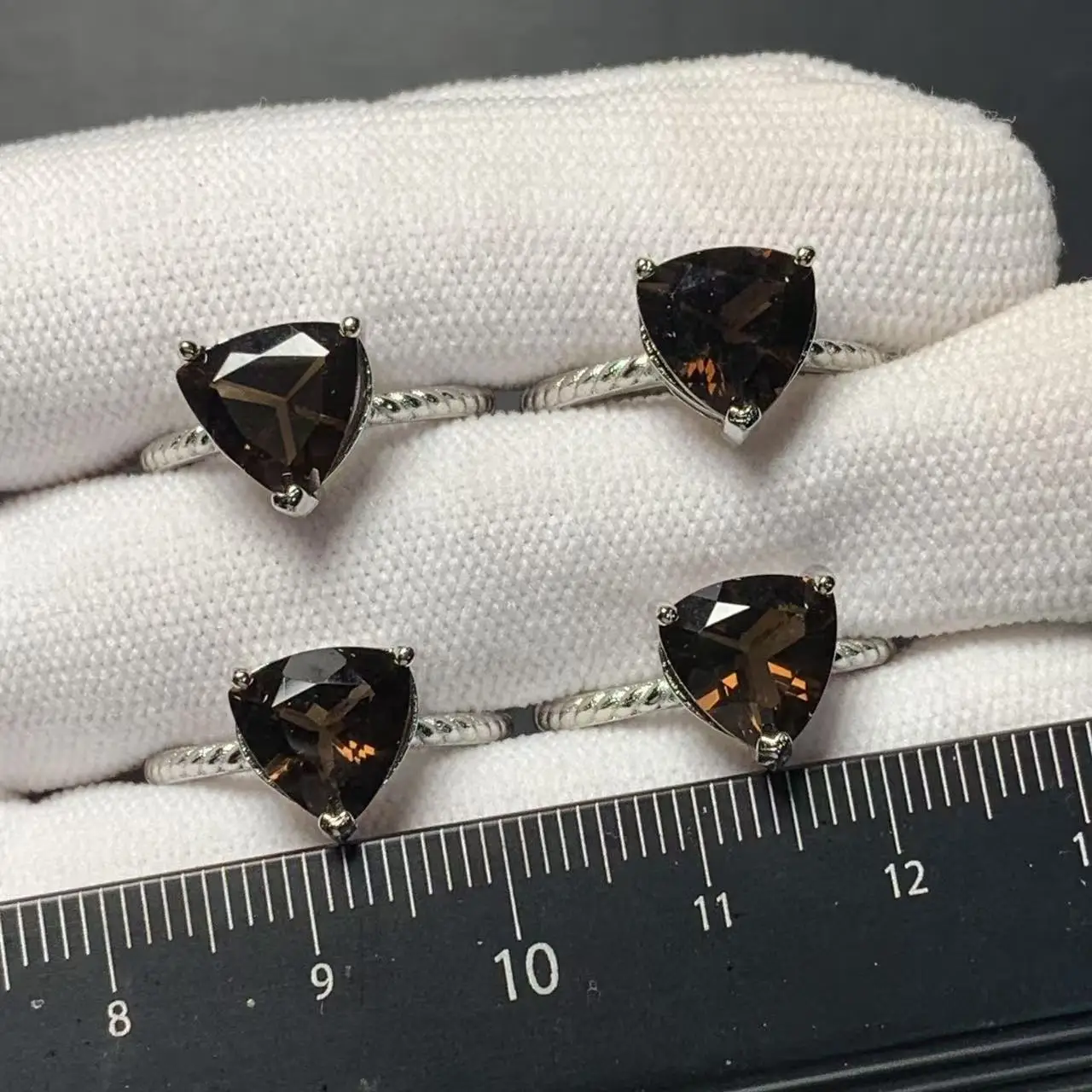 MM Natural Smoky Quartz Ring Adjustable Female Ring Jewelry for Women Gift Wholesale High Quality Vintage Fine