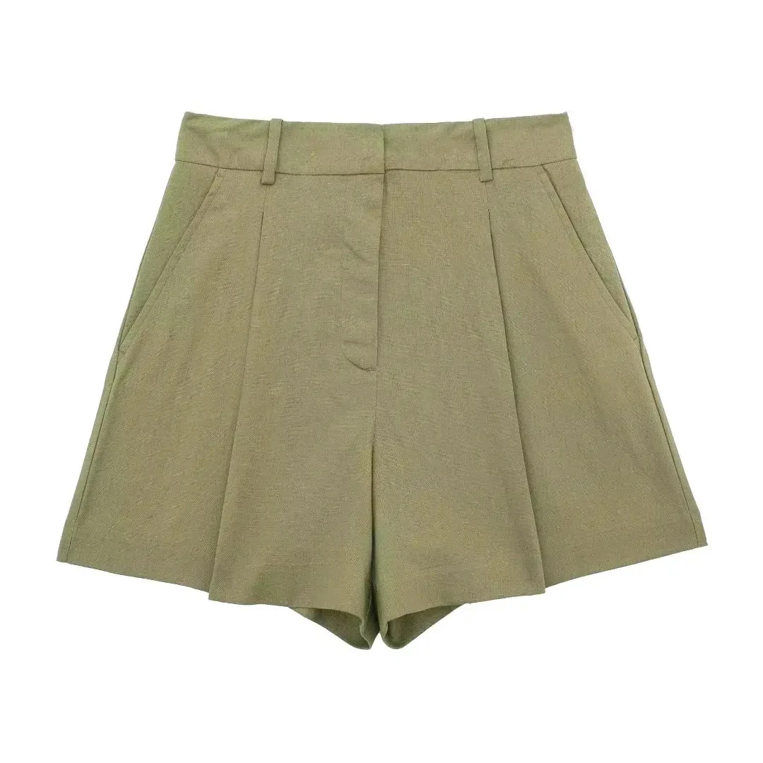 brown green shorts