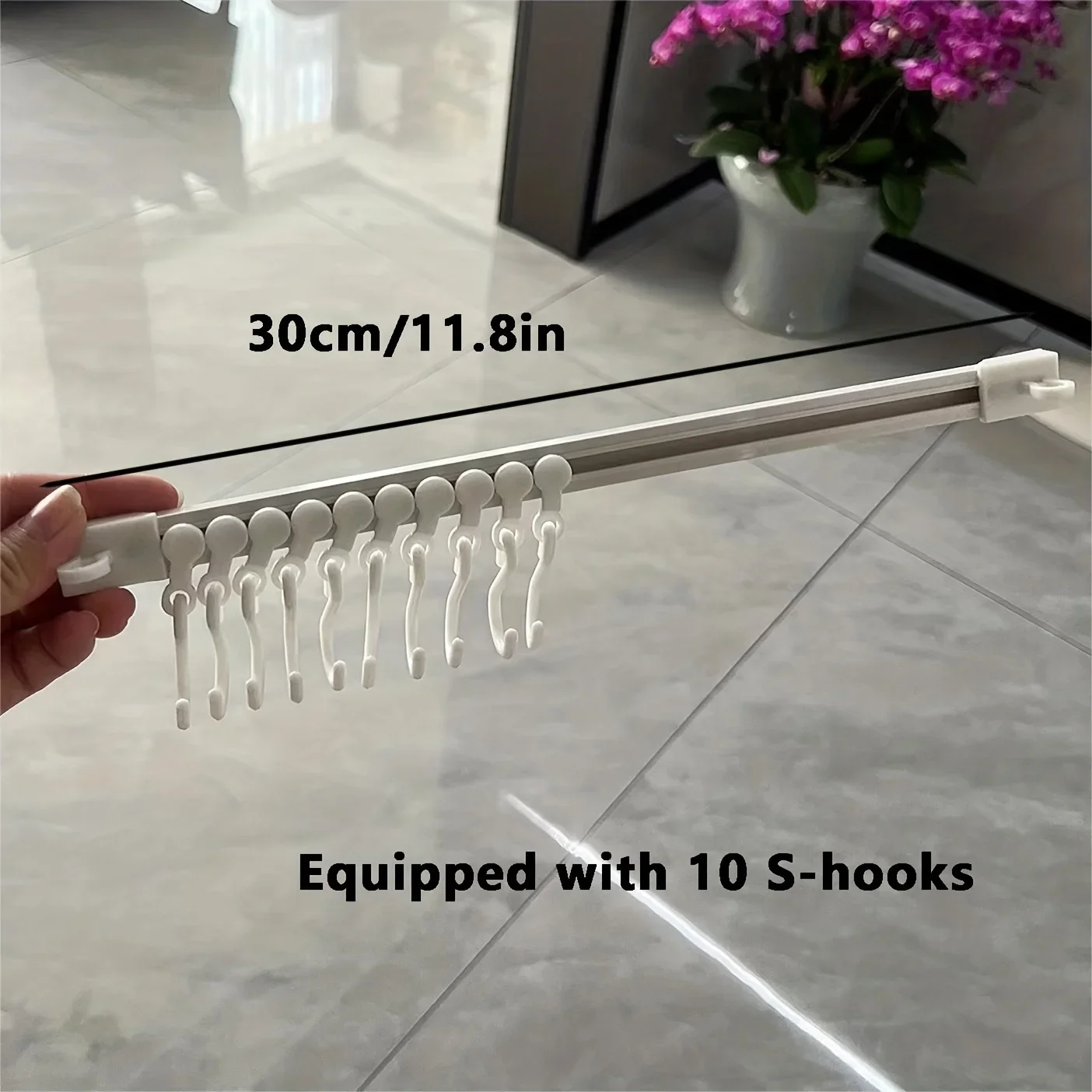 Versatile Over-The-Door Storage Hook Rack - Foldable Plastic Towel Bar With Utensil Hooks For Kitchen, Bedroom, Bathroom