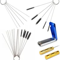 Carburetor jet cleaning brush 15-piece set spray gun cutting nozzle cleaning set stainless steel needle nylon cleaning brush 2