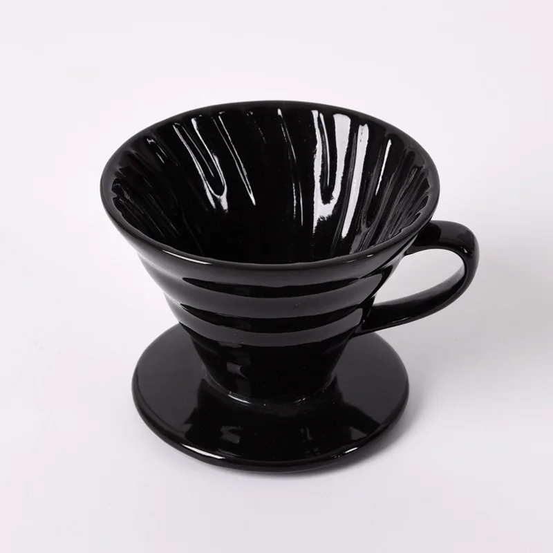 Mondays. Pour Over Coffee Maker Set, Premium Black Ceramic V60 Dripper & Decanter, 1-2 Cup Home Filter Coffee Maker (Black)