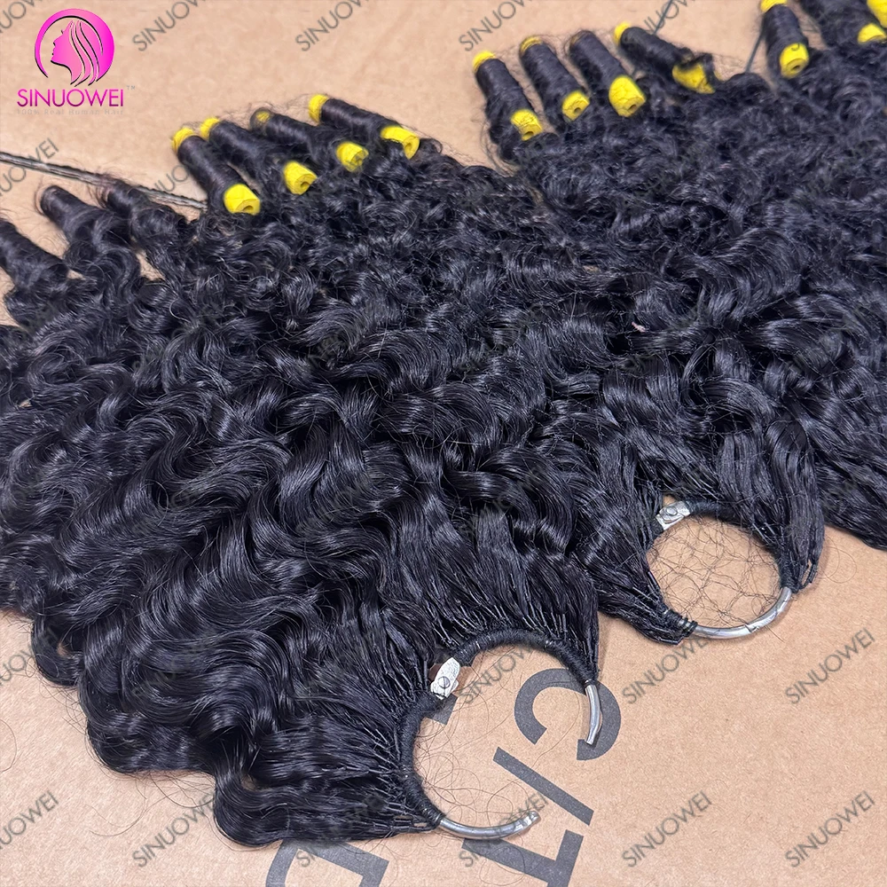 Wholesale 600g Burmese Curly Feather Crochet Human Hair 12A Deep Curly Pre-Separated Feather Crochet Virgin Hair Extensions 5