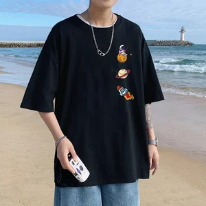 Men's Cotton Fashion Tshirt Mens Summer T-shirts Anime 5XL Oversized Tee Shirts Casual Anime Black T Shirt for Man