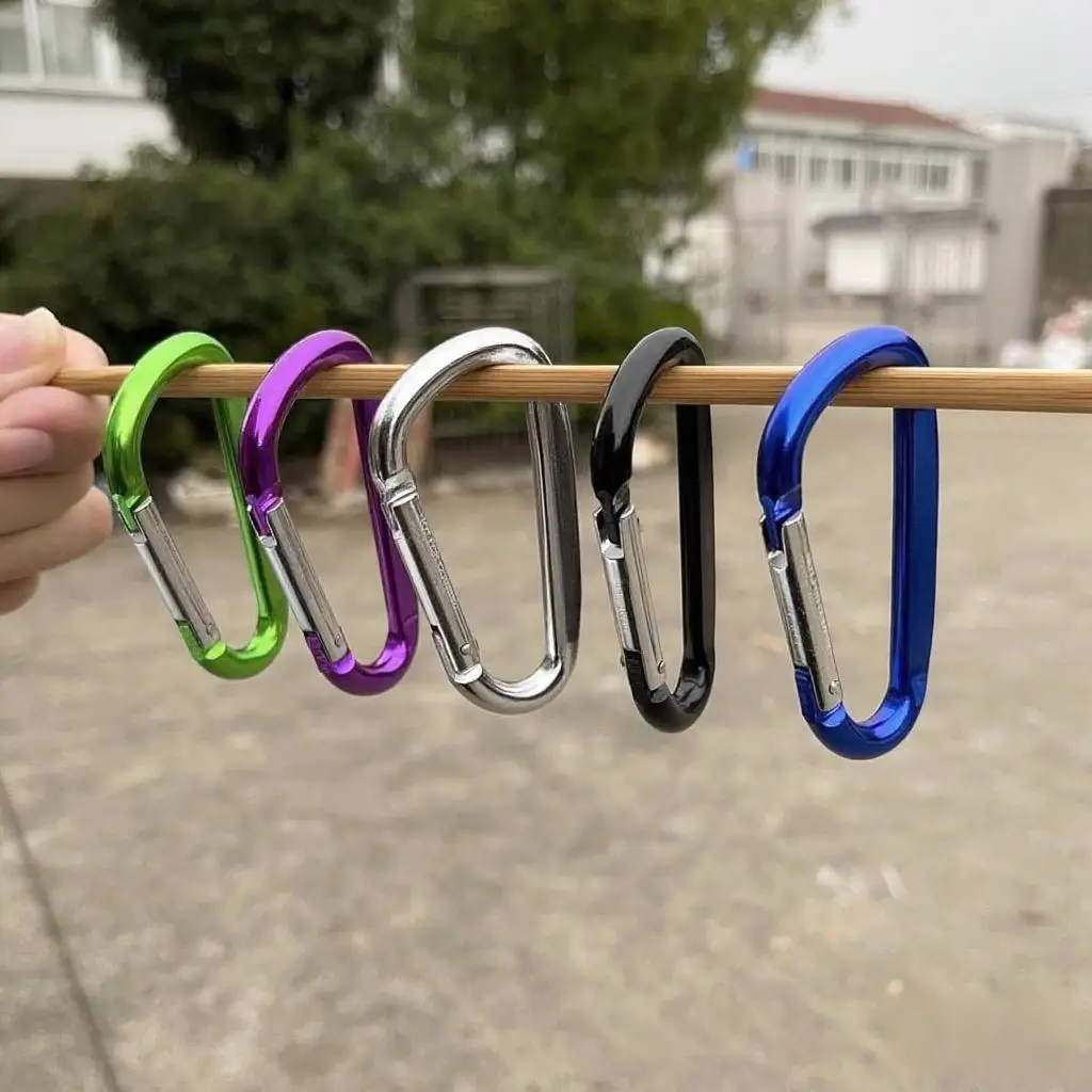 Aazon.co: 6PCS Carabiner Clip - Heavy Duty Iron Carabiners 800lbs Carabeaner D Ring Shape,Key