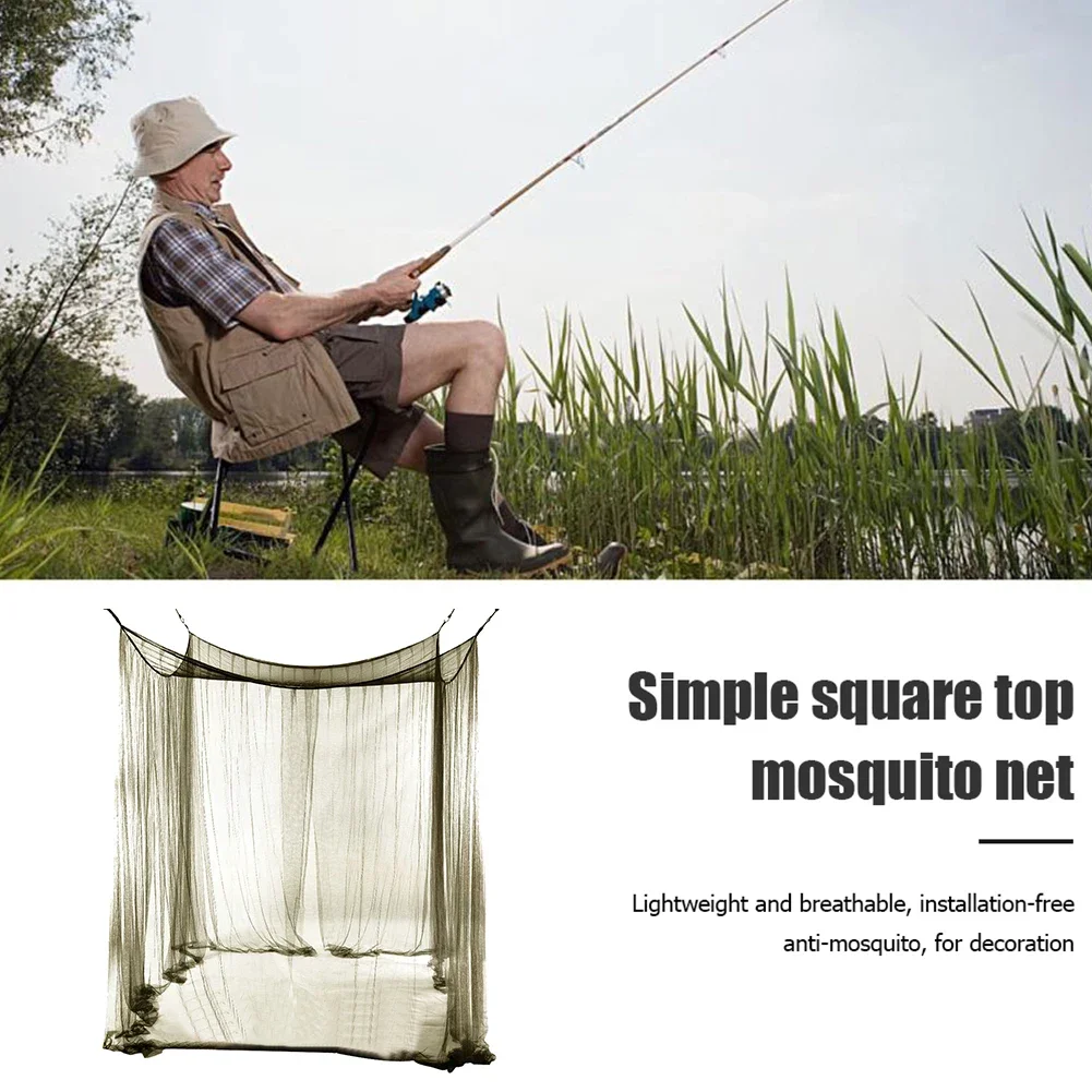 Foldable Square Mosquito Net Camping Net Mesh Lightweight Outdoor Camping Tent Portable Mosquito Net For Outdoor Hiking Fishing