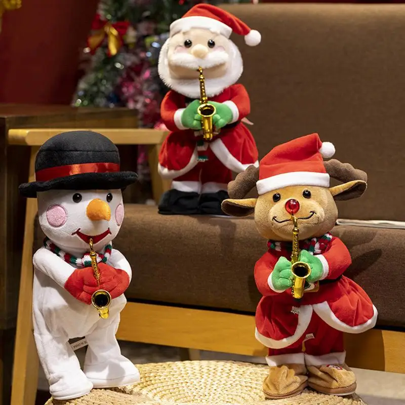 Electric Santa Claus Christmas Figurines Doll Decor Musical Dancing Christmas Santa Claus Toys Electric Dolls New Year Gifts