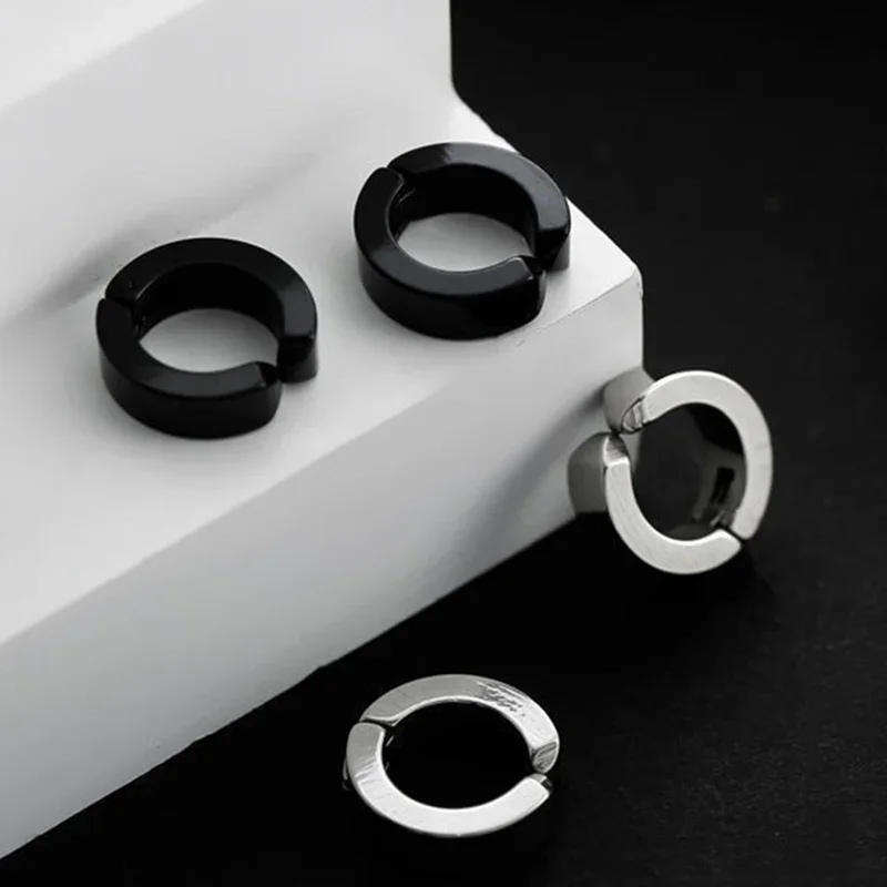 Fashion Magnetic Stud Earrings 1 Pairs Men and Women Black CZ Magnet Non-piercing Clip Earring Set Punk Earrings Jewelry Gift