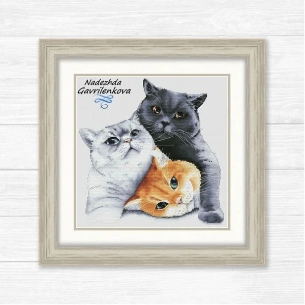 

Набор для вышивки крестиком 20-three lazy kittens 37-37 Набор для вышивки крестиком Aida 14CT 14CT холщовая ткань Набор для вышивки декор гостиной