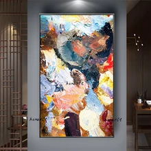 

Hand Painted Abstract Thick Oil Painting Contemporary Art Painting Large Rich Color Vertical Wall Picture Modern Design Artwork