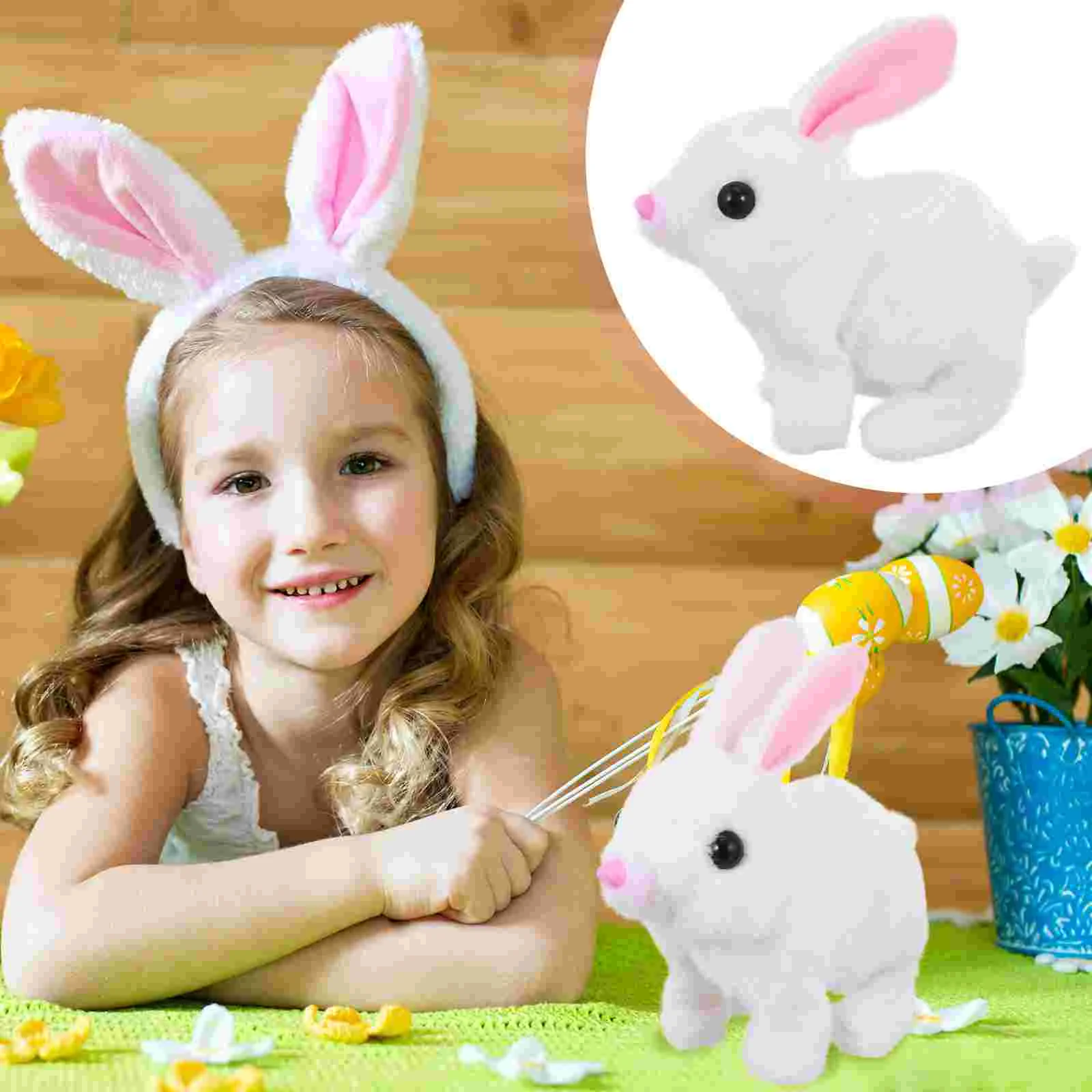 

Simulation Rabbit Bunny Toy Stuffed Toys Animal Electric Faux Plush Child Music Animals for girls