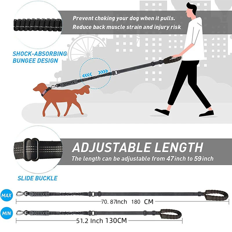 Heavy Duty Dog Leash with Car Harness and Comfortable Padded Handle and Highly Reflective - PeticaDeals