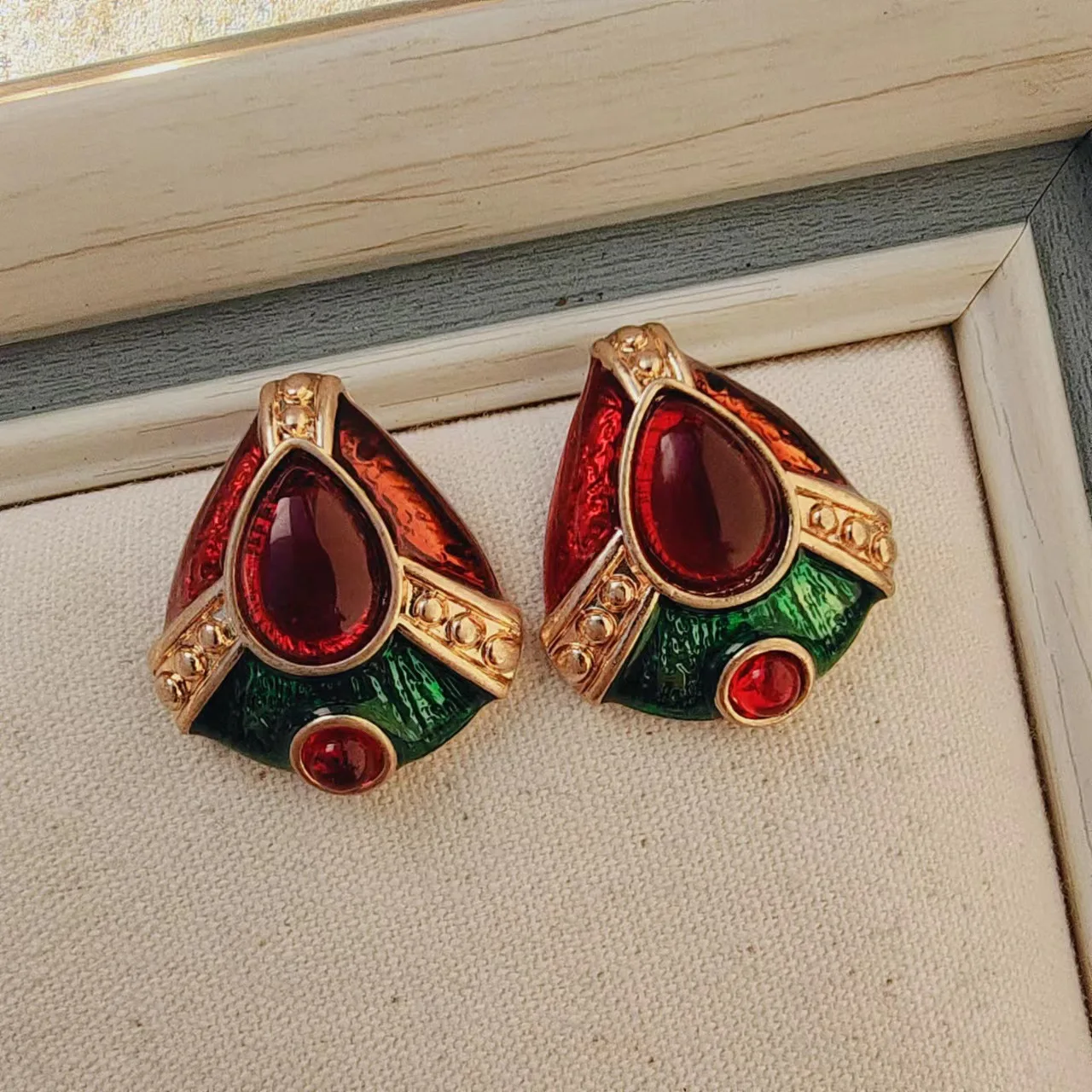 Vintage Engraved Earrings Enamel Glaze Drop Palace Wind Colorful Geometric  Pendientes Accessories For Women - AliExpress