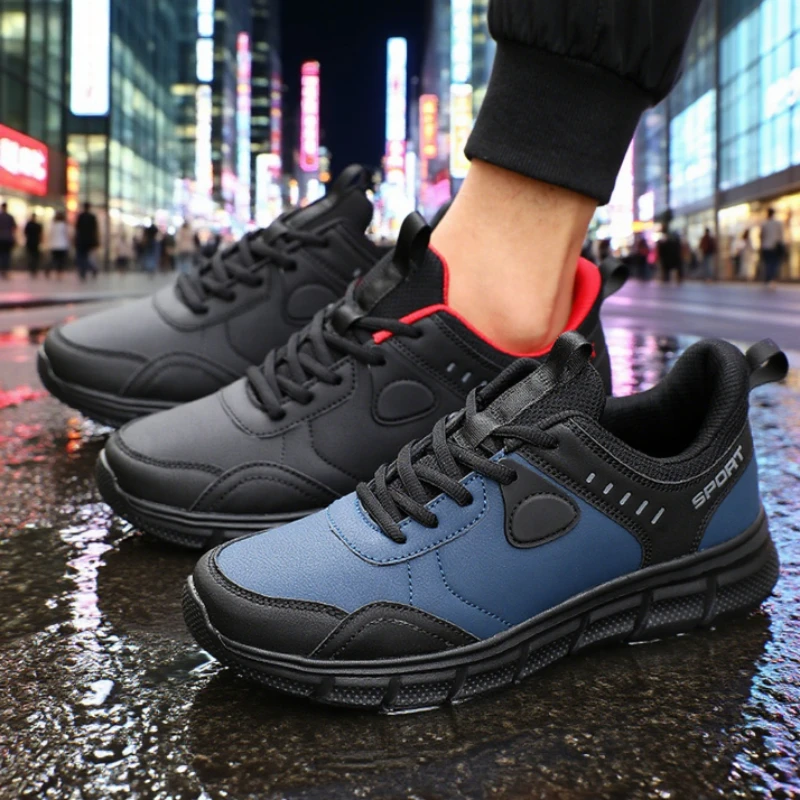 Men's Sneakers Classic Black Fashion Anti Slip Casual Outdoor Training Shoe Spring Autumn Lightweight Comfortable Work Shoes Men