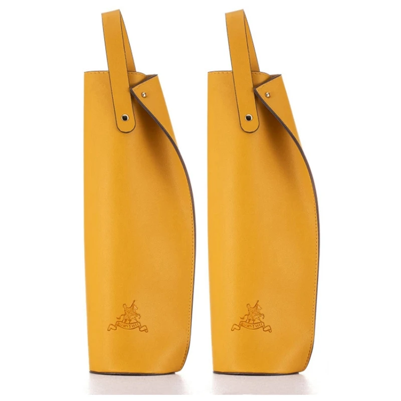 Wine Gift Bag Reusable Leather Tote Double Champagne Beer Birthday Bridal Shower 2 Pieces | Дом и сад