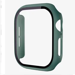 Premium Tempered Glass Screen Protector with Protective Case for Series 7 8 9 45mm (Official green 10)