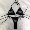Lady Y2K Solid Color Erotic Fashionable Slight Strech Casual Hanging Neck Comfortable Bikini Split Women's Two-piece Swimsuit