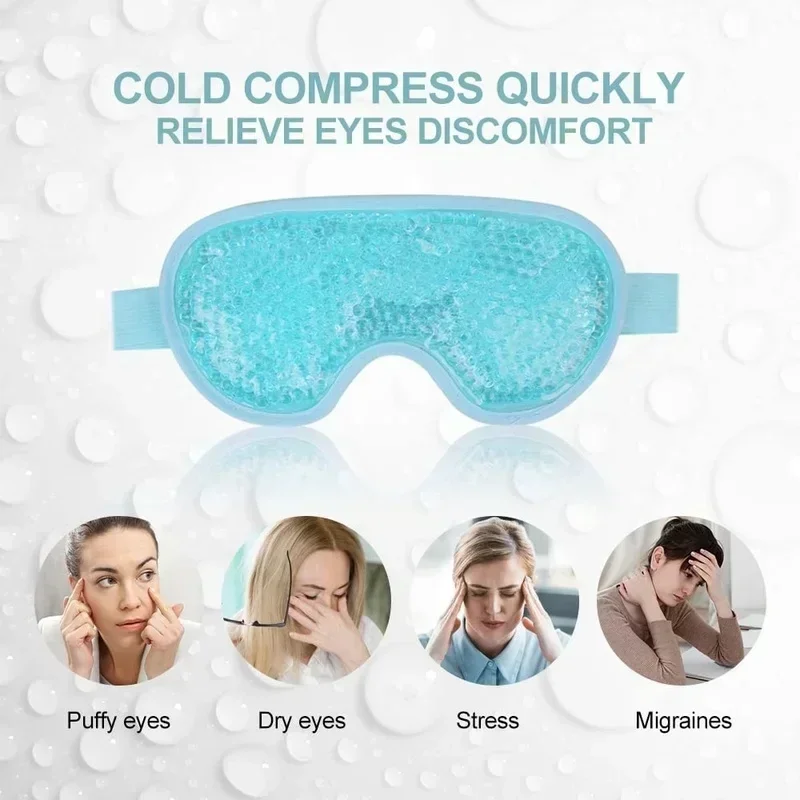 New Gel Eye Mask Reusable Beads for Hot Cold Therapy Soothing Relaxing Beauty Gel Eye Mask Sleeping Ice Goggles Sleeping Mask 4
