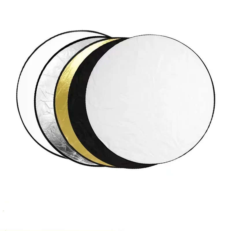 RF01 24" Reflector 2in1 30CM 60CM 80CM 110CM Silver White Gold Portable Collapsible Soft Light Round Photography for Studio 5in1 photography reflector
