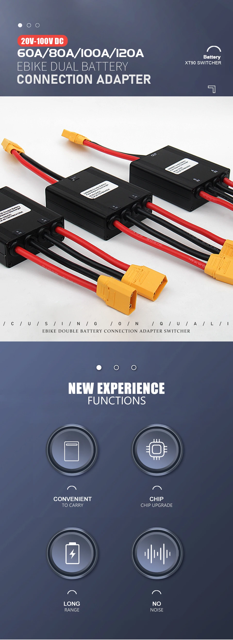 Description Picture 2 of itemElectric Bicycle Dual Battery Connect 20-72V 60/80/100A 40-100V 120A Adapter Discharge Converter Ebike Module Balanced Discharge