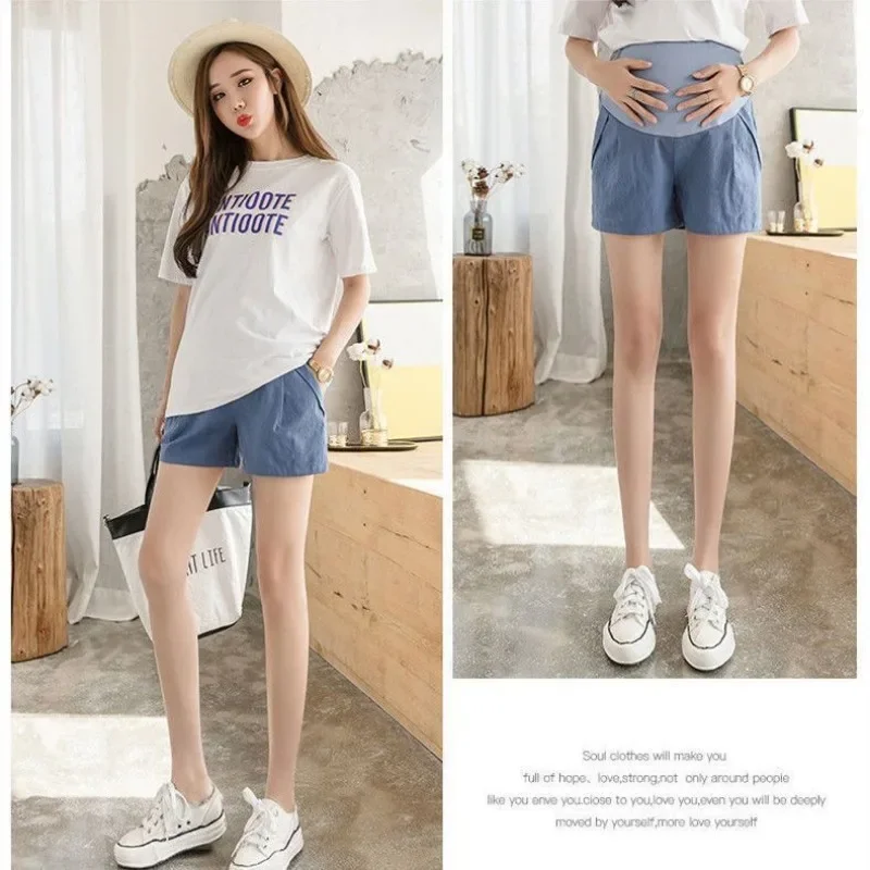 Maternity Pants Pregnant Shorts Pregnant Women's Pants Summer Shorts Worn Externally Fashionable New Loose and Casual Leggings with Three Pieces