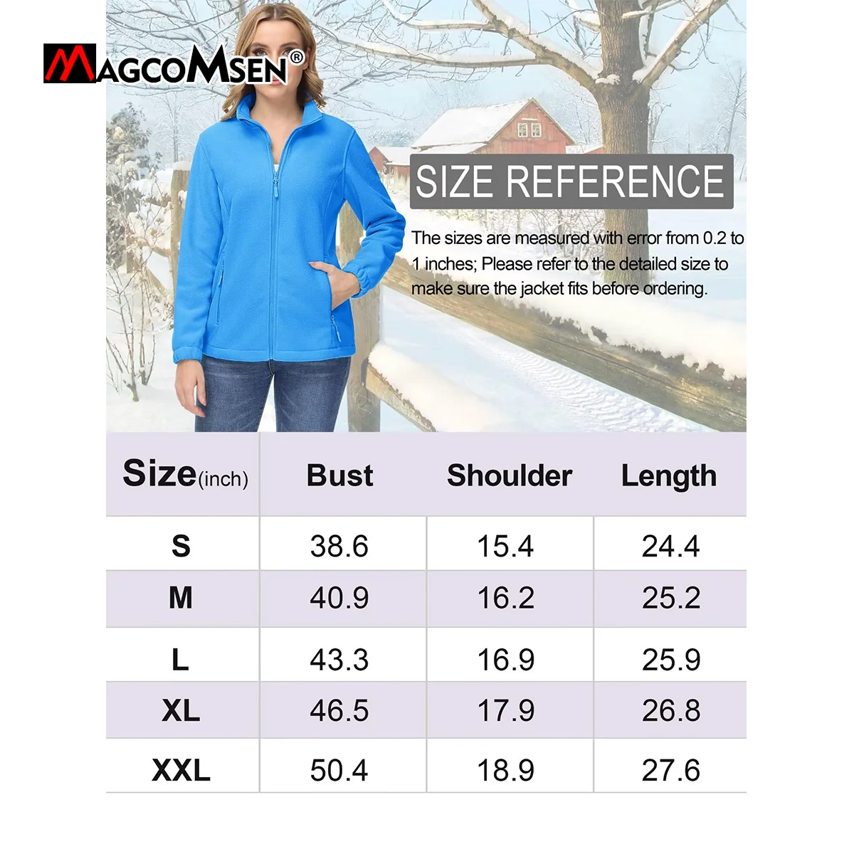 MAGCOMSEN 봄/가을 여성용 플리스 자켓 스탠드 칼라 하이킹 코트 핑크 윈드 브레이커 경량 작업 자켓 Ladies Outwear