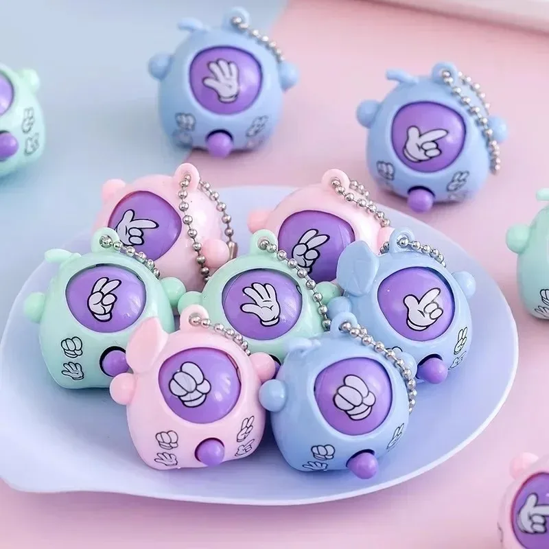 1-50pcs 크리 에이 티브 핸드 헬드 공정한 결투 도구 키 체인 스톤 가위 종이 부모 자녀 상호 작용 어린이 보상 장난감