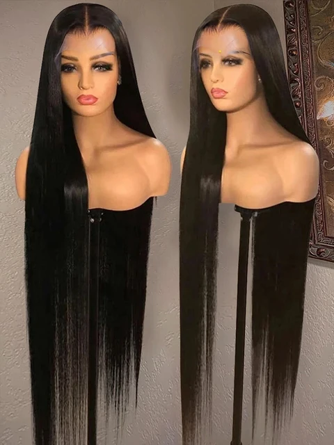 Inch bone straight x lace front human hair wigs for women brazilian transparent human