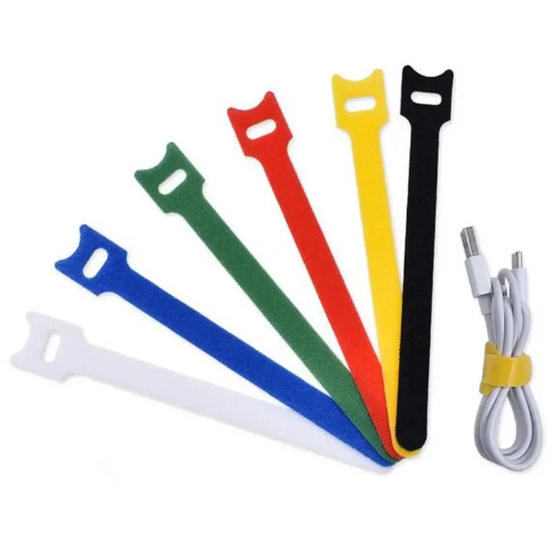 50Pcs Nylon Fastening Cable Ties Adjustable Cord Ties,Cable Management  Straps Hook Loop Cord Organizer Wire Ties Reusable