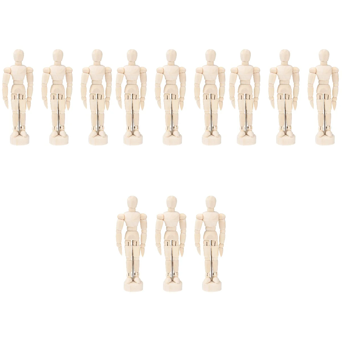 

12 pcs Artist Drawing Manikin Wooden Human Mannequin Jointed Human Figure Model for Painting Sketching Drawing Desk Decoration