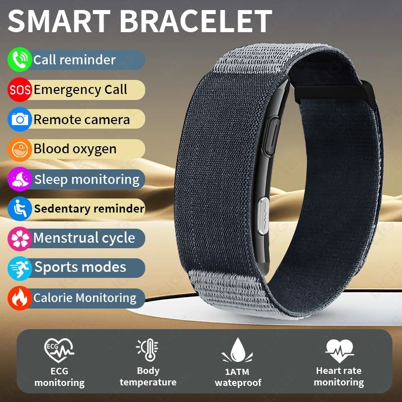 LIGE ECG+PPG Smartarmband voor mannen en vrouwen, meet urinezuur, vet, lichaamstemperatuur en bloeddruk, en meet de gezondheid van vijf organen._voghion.com