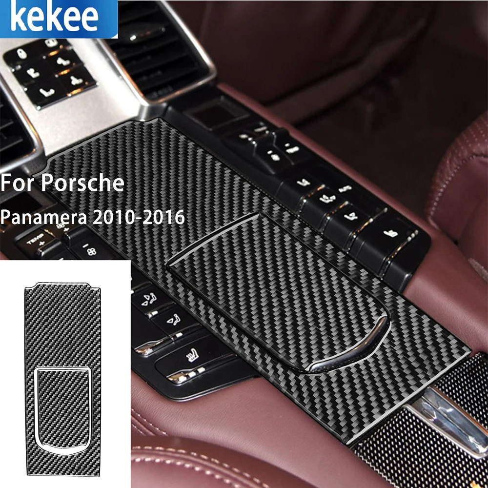 

For Porsche Panamera 2010 2011 2012 2013 2014 2015 2016 Real Carbon Fiber Interior Accessories Rear Control Panel Sticker Decor