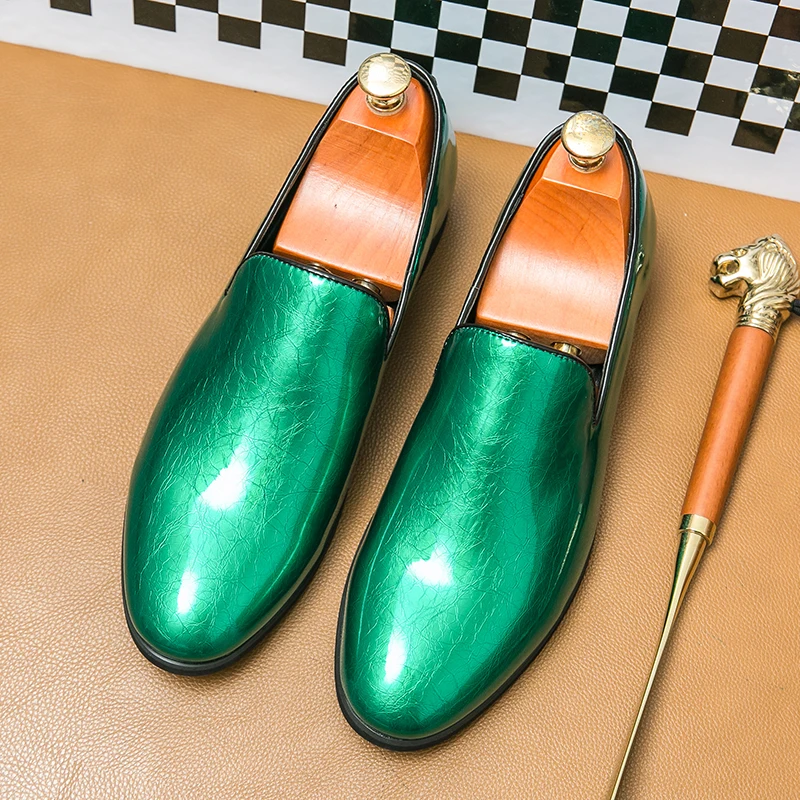 HighEndBrandMensShinyLeatherShoesLuxuriousDressShoes