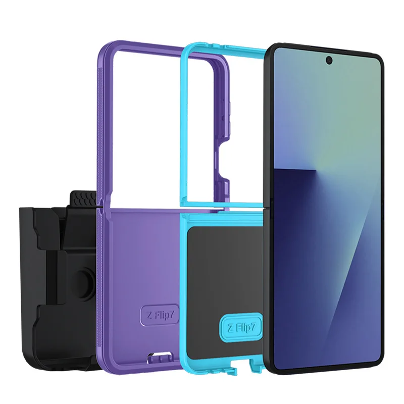 Heavy Armor Hybrid Rugged Case with Rotatable Belt Clip and Enhanced Shockproof Back Cover