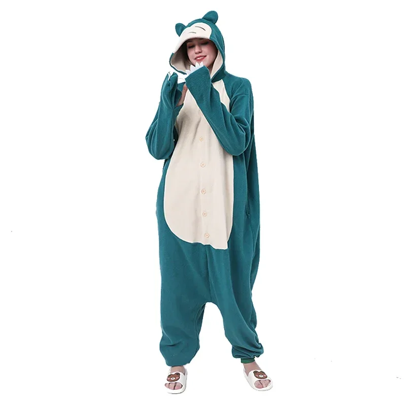 Women Pajamas Onesie Snorlax One-Piece Pijamas for Adults Cosplay Costume Halloween Kigurumi Christmas Sleepwear Suit